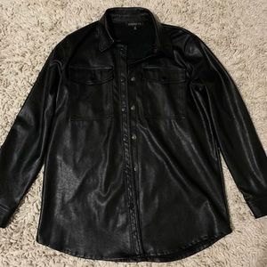 faux leather shirt